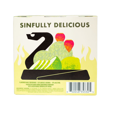 Flavored Malt Beverage Singria box with 'Sinfully Delicious' and colorful graphics on a white background.