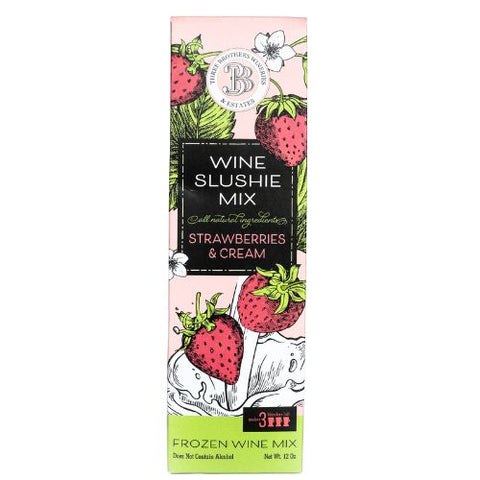 Box of Three Brothers Wineries strawberries and cream frozen wine slushie mix
